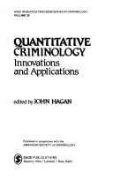 Cover of: Quantitative Criminology | John Hagan