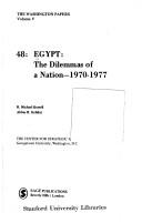 Cover of: Egypt, the dilemmas of a nation, 1970-1977 by R. M. Burrell