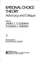 Cover of: Rational choice theory by James Samuel Coleman, Thomas J. Farraro