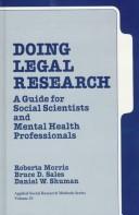 Cover of: Doing legal research by Roberta A. Morris