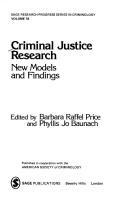 Cover of: Criminal justice research: new models and findings