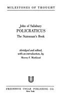 Cover of: Policraticus by John of Salisbury, Bishop of Chartres, John of Salisbury, Bishop of Chartres