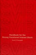 Cover of: Handbook for the strong vocational interest blank