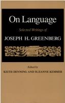Cover of: On language: selected writings of Joseph H. Greenberg