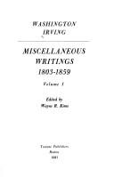 Cover of: Miscellaneous writings, 1803-1859 by Washington Irving