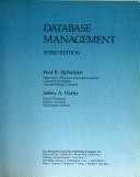 Cover of: Data Base Management by Fred R. McFadden, Jeffrey A. Hoffer