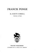 Cover of: Francis Ponge (Twayne's world authors series ; TWAS 577 : France)