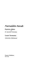Cover of: World Authors Series - Nuruddin Farah by Alden & Tremain