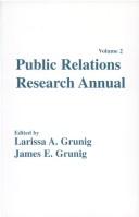 Cover of: Public Relations Research Annual: Volume 2 (Public Relations Research Annual)