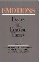 Cover of: Emotions by edited by Stephanie H.M. van Goozen, Nanne E. Van De Poll, Joe A. Sergeant.