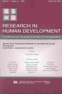 Cover of: Contextual Influences on Life Span/life Course: A Special Issue of Research in Human Development