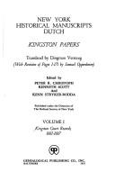 Cover of: New York Historical Manuscripts : Dutch Kingston Papers