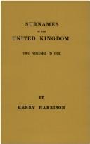 Cover of: Surnames of the United Kingdom by Henry Harrison undifferentiated