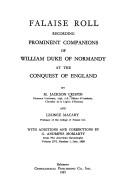 Cover of: Falaise Roll, Recording Prominent Companions of William Duke of Normandy at