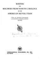 Cover of: Roster of Soldiers from North Carolina in the American Revolution by North Carolina Daughters of the American Revolution