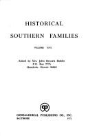 Cover of: Historical Southern families. by John Bennett Boddie