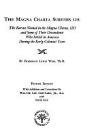 Cover of: The  Magna Charta sureties, 1215 by Frederick Lewis Weis, Frederick Lewis Weis