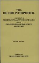 Cover of: The Record Interpreter by Charles Trice Martin