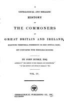 Cover of: A genealogical and heraldic history of the commoners of Great Britain and Ireland enjoying territorial possessions or high official rank, but uninvested with heritable honours by John Burke Esq.