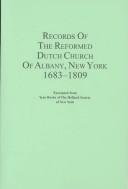 Cover of: Records of the Reformed Dutch Church of Albany, New York, 1683-1809 | Louis Duermyer