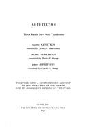 Cover of: Amphitryon: three plays in new verse translations.: Plautus: Amphitruo