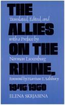 Cover of: The Allies on the Rhine, 1945-1950