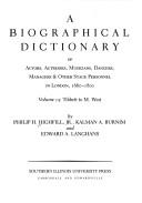 Cover of: A Biographical Dictionary of Actors, Volume 15, Tibbett to M. West by Philip H. Highfill, Kalman A. Burnim, Edward A. Langhans