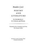 Cover of: Benedetto Croce, Poetry and Literature: An Introduction to Its Criticism and History