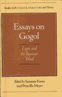Cover of: Essays on Gogol: Logos and the Russian Word (SRLT)