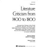 Cover of: Literature Criticism from 1400-1800 (Literature Criticism from 1400 to 1800)
