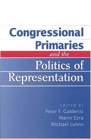 Cover of: Congressional Primaries and the Politics of Representation