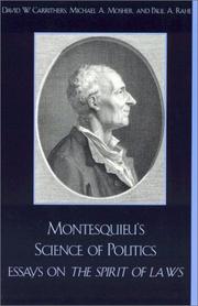 Cover of: Montesquieu
