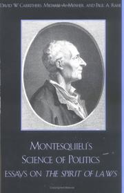 Cover of: Montesquieu's Science of Politics