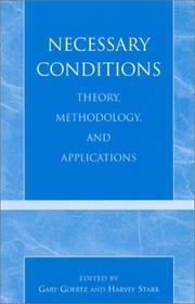 Cover of: Necessary Conditions | Gary Goertz
