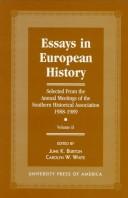 Cover of: Essays in European History by June K. Burton