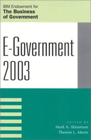 Cover of: E-Government 2003 (IBM Endowment Series on the Business of Government)