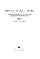 Cover of: Middle English prose by edited by A.S.G. Edwards.