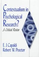 Cover of: Contextualism in Psychological Research?: A Critical Review