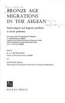 Cover of: Bronze Age migrations in the Aegean; by 