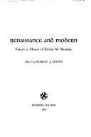 Cover of: Renaissance and Modern: Essays in Honor of Edwin M. Moseley