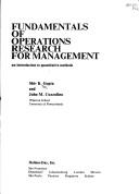 Cover of: Fundamentals of Operations Research for Management: An Introduction to Quantitative Methods