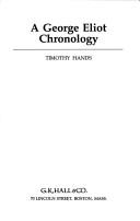 Cover of: A George Eliot Chronology (MacMillan Author Chronologies)
