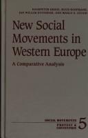 Cover of: New social movements in Western Europe by Hanspeter Kriesi ... [et al.].
