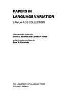 Cover of: Papers in language variation: SAMLA-ADS collection