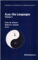 Cover of: Algol-like Languages (Progress in Theoretical Computer Science) by R. D. Tennent, Peter O'Hearn, Robert Tennent, Peter O'Hearn, Robert Tennent