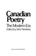 Cover of: Canadian Poetry in the Modern Era (Oxford)