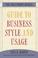 Cover of: The Wall Street Journal Guide to Business Style and Usage