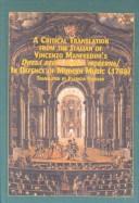 Cover of: Critical Translation from the Italian of Vincenzo Manfredini's Difessa Della Musica Moderna/in Defence of Modern Music 1788 (Mellen Critical Editions and Translations, 10)