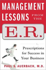 Cover of: Management Lessons from the E.R. by Paul Auerbach