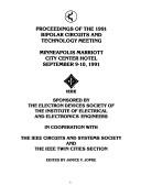 Cover of: Proceedings of the 1991 Bipolar Circuits and Technology Meeting | 